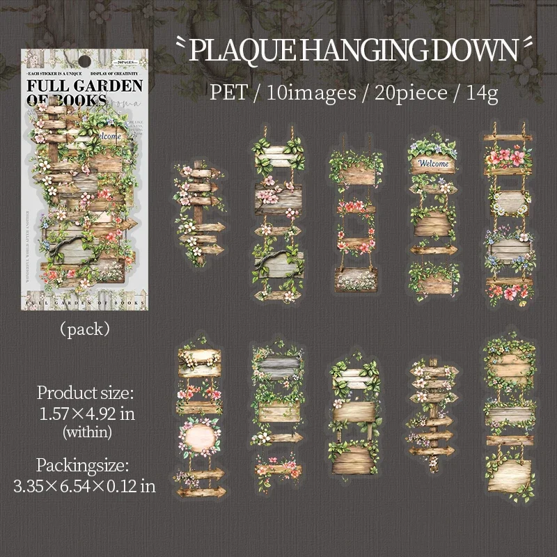 JIANWU Bookish Fragrance Fills Garden Series Vintage Flower Landscape Material Collage PET Sticker Creative Journal Stationery