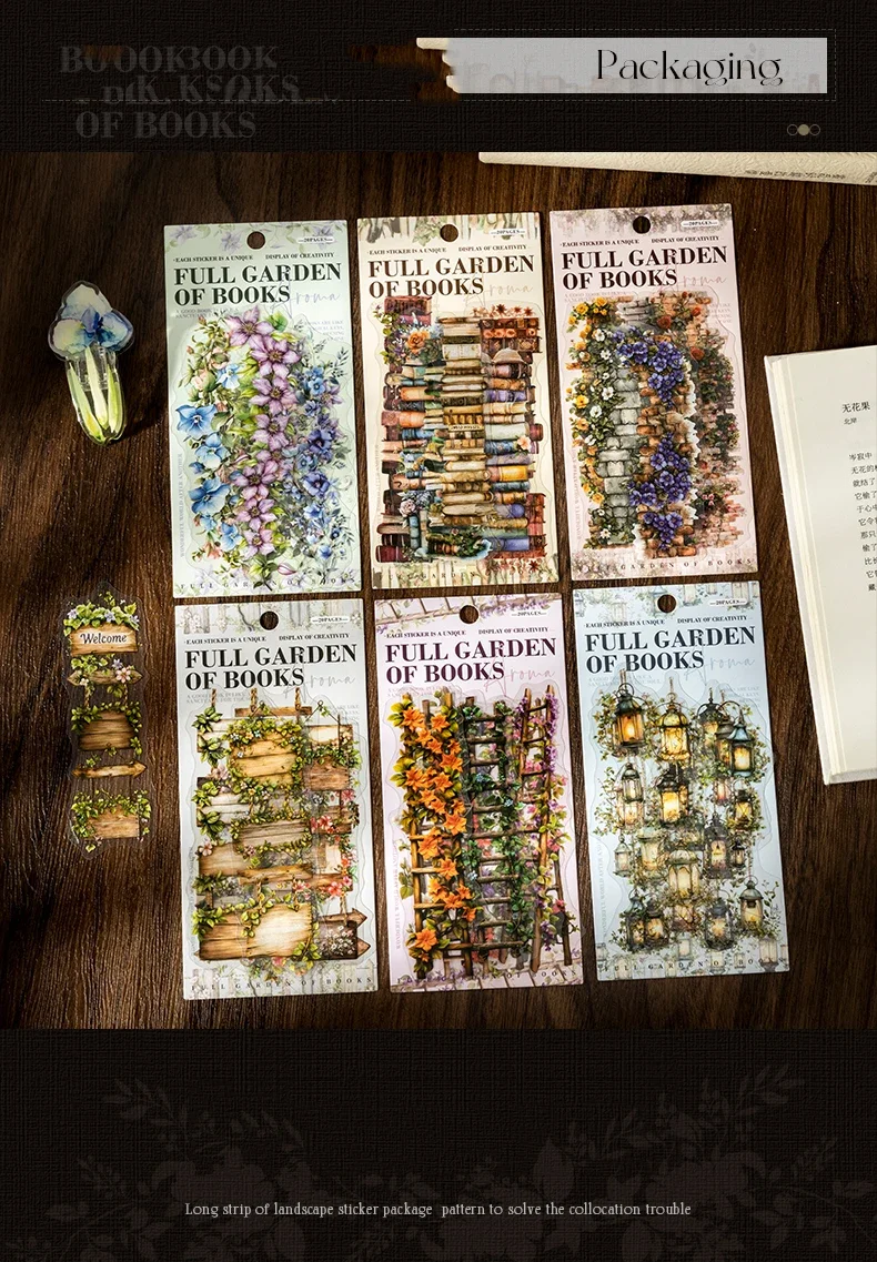 JIANWU Bookish Fragrance Fills Garden Series Vintage Flower Landscape Material Collage PET Sticker Creative Journal Stationery