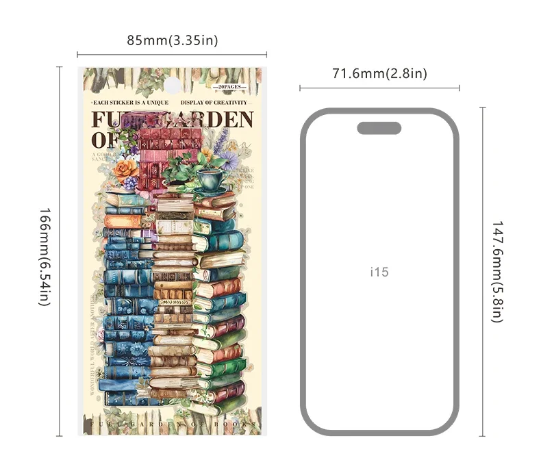 JIANWU Bookish Fragrance Fills Garden Series Vintage Flower Landscape Material Collage PET Sticker Creative Journal Stationery