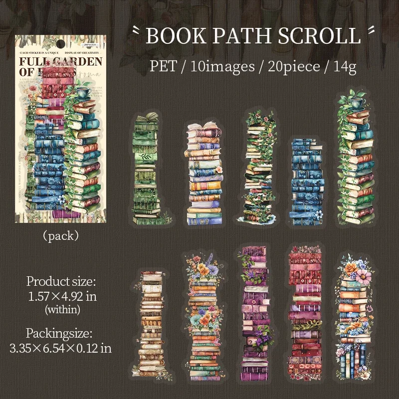 JIANWU Bookish Fragrance Fills Garden Series Vintage Flower Landscape Material Collage PET Sticker Creative Journal Stationery