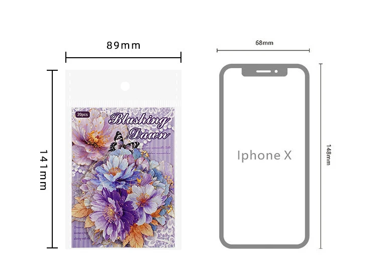 JIANWU Gilded Flower Language Series Vintage Floral Landscape Material Collage PET Sticker Creative DIY Journal Stationery