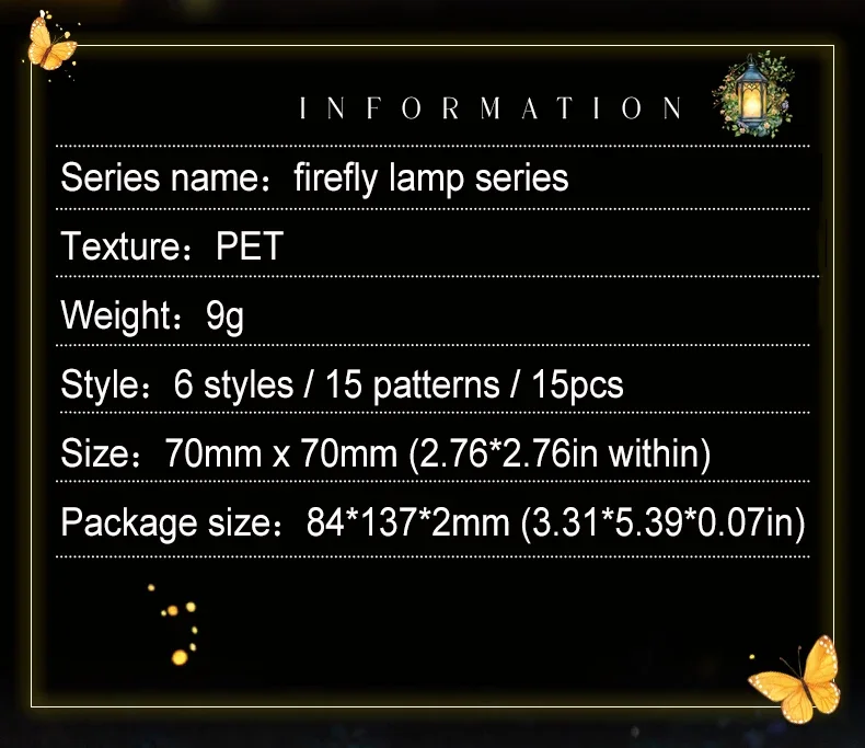 JIANWU Firefly Lamp Series Vintage Flower Light Landscape Material Collage PET Sticker Creative DIY Journal Scrapbook Stationery