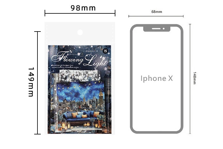 JIANWU Moment of Light Series Vintage Rain Snow Street Landscape Material Collage PET Sticker Creative DIY Journal Stationery