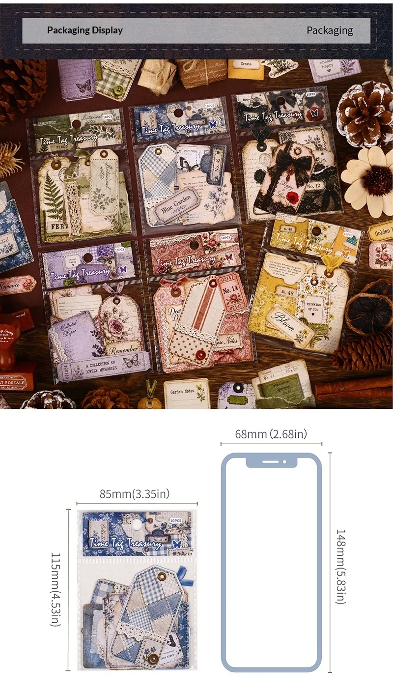 JIANWU Vintage Lace Plant Flower Label Landscape Material Collage Scrapbooking Sticker Creative DIY Journal Stationery