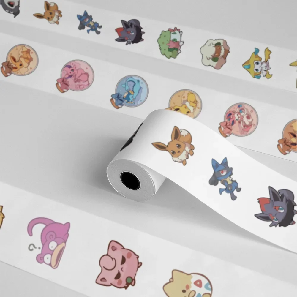 500pcs/Roll Cartoon Stickers Kawaii Anime Eevee DIY Pvc Laptop Decals Decoration Stiker Children Reward Toy Girl Gift