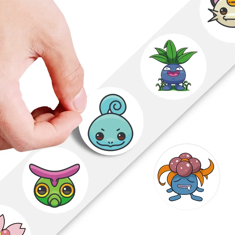 500pcs/Roll Cartoon Stickers Kawaii Anime Eevee DIY Pvc Laptop Decals Decoration Stiker Children Reward Toy Girl Gift