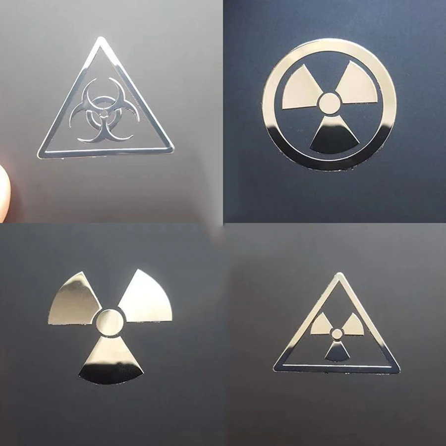 Nuclear Radiation Danger Warning Biochemical Radiation Metal Stick Mobile Phone Tablet Laptop Personality Metal Sticker
