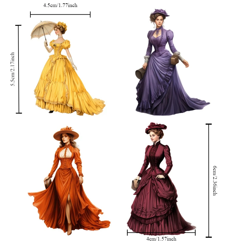 Cute Victorian Period Dress Ladies Stickers Self-made Fashion Girl Scrapbooking /Decorative /DIY Craft Photo Album