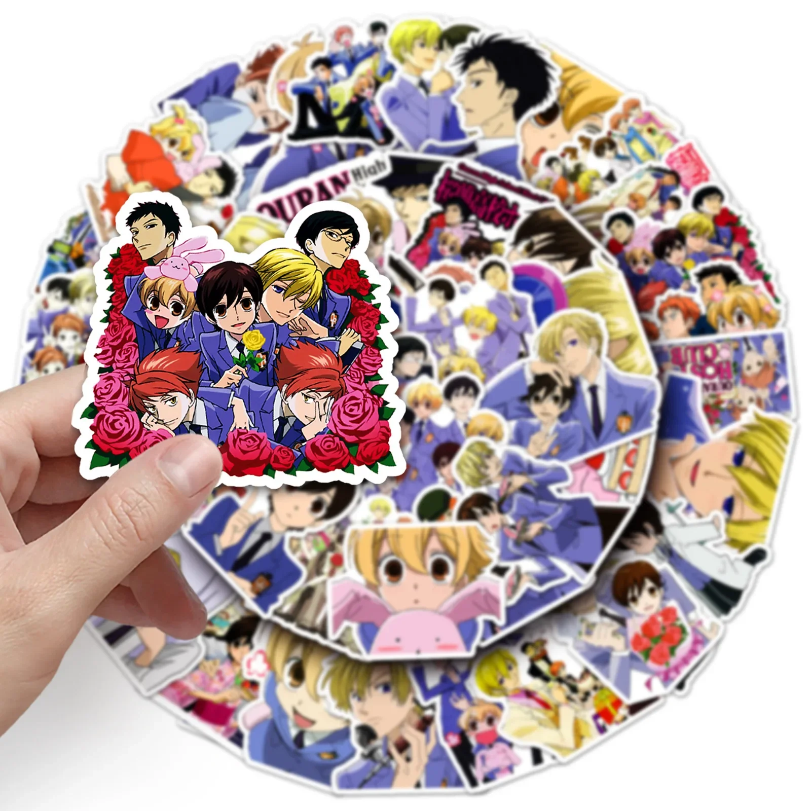 50PCS Ouran High School Host Club Stickers Campus Love Animation Decals Cartoon Toy Fridge Luggage Guitar