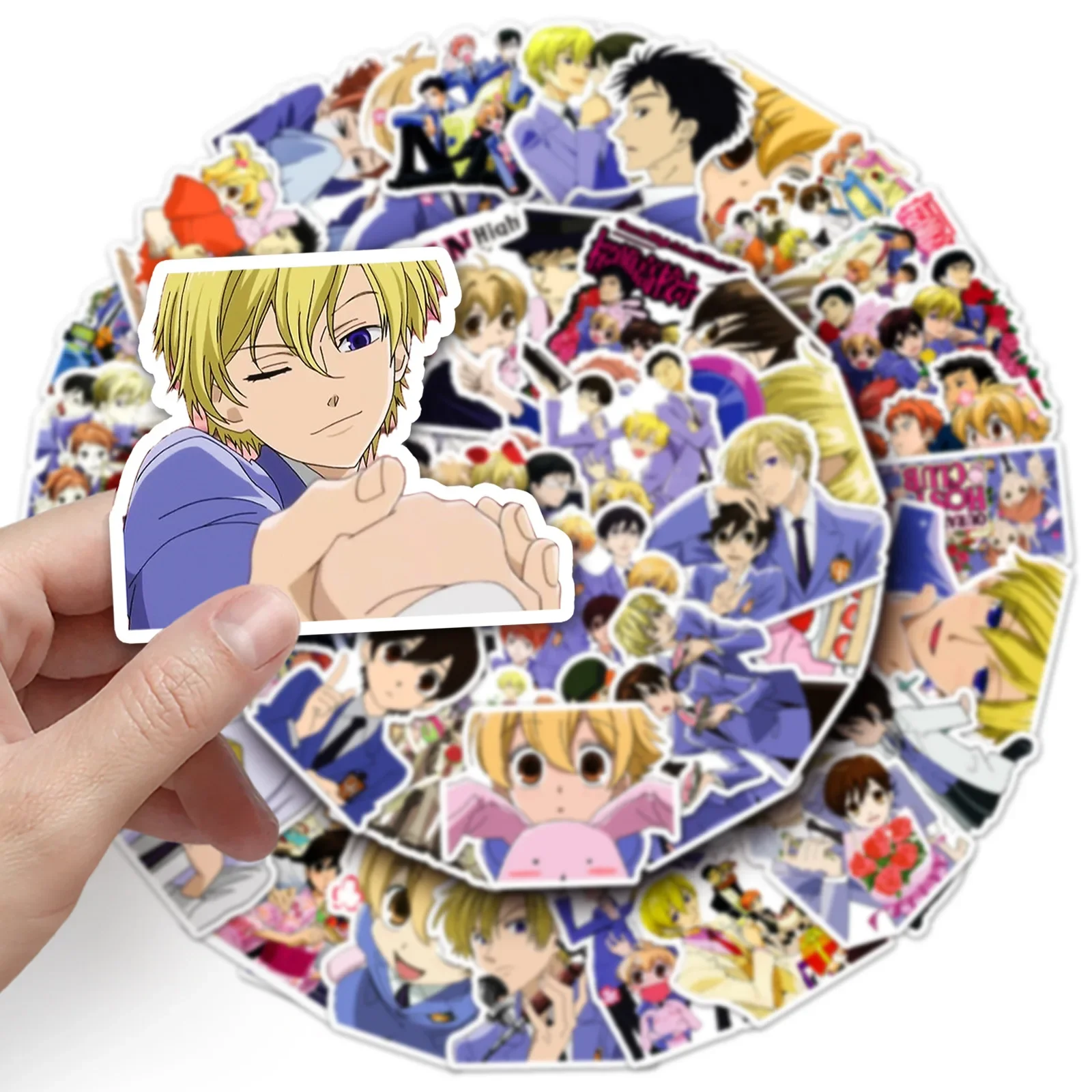 50PCS Ouran High School Host Club Stickers Campus Love Animation Decals Cartoon Toy Fridge Luggage Guitar