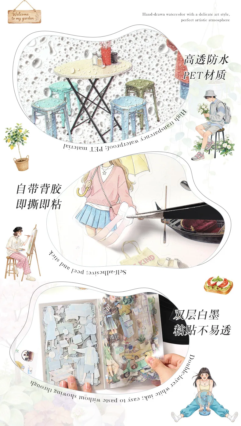 20pcs/1lot kawaii Stationery Sticker Youth Daily junk journal Decorative Scrapbooking DIY Craft Sticker