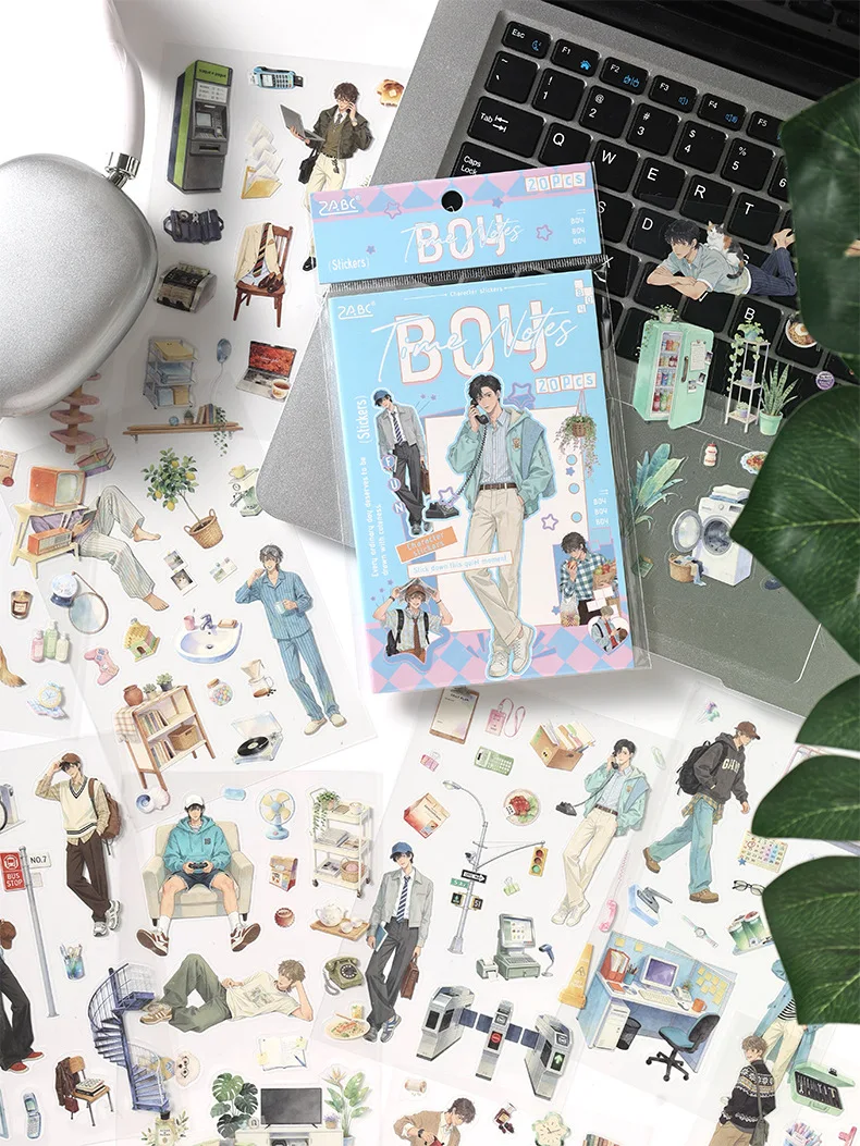 20pcs/1lot kawaii Stationery Sticker Youth Daily junk journal Decorative Scrapbooking DIY Craft Sticker