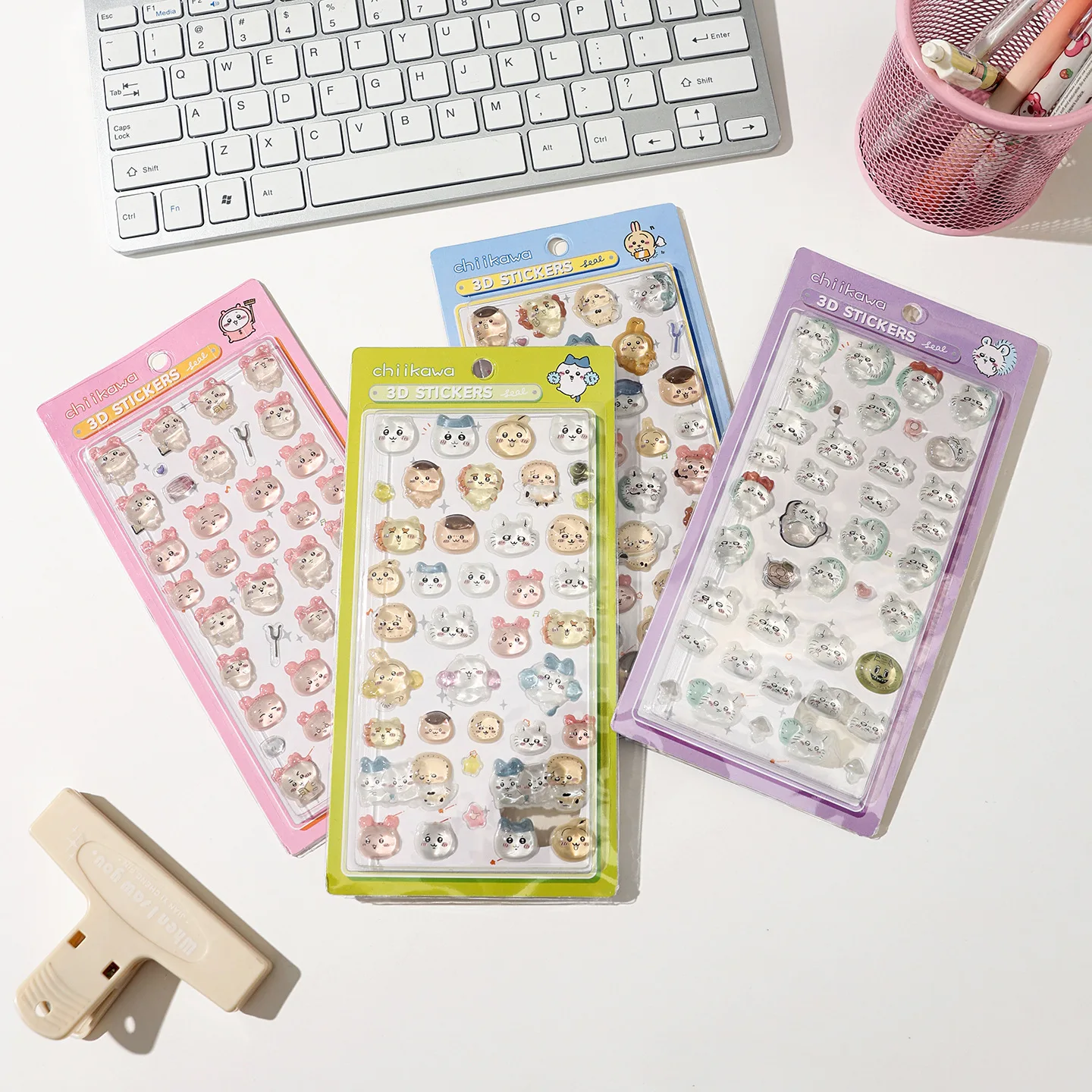 Jiyikawa 3D Cute Relief PVC Crystal Waterproof Stickers DIY Scrapbook Laptop Cute Bonbon Drop Seal Children Gift ボンボン ドロップシール