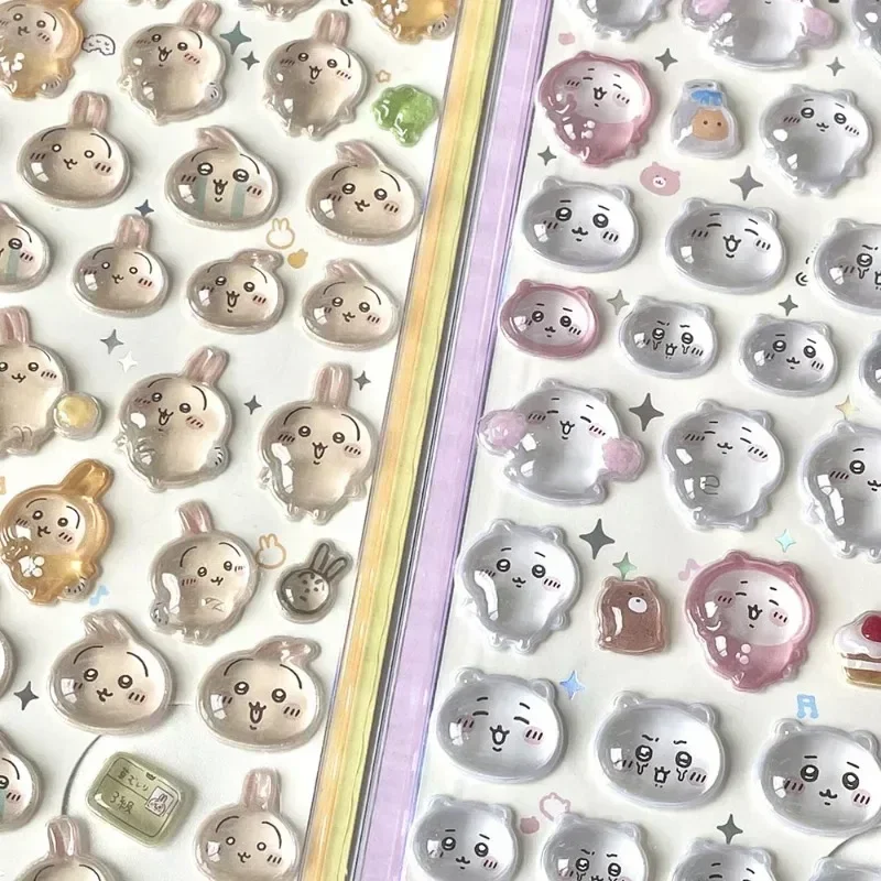 Jiyikawa 3D Cute Relief PVC Crystal Waterproof Stickers DIY Scrapbook Laptop Cute Bonbon Drop Seal Children Gift ボンボン ドロップシール