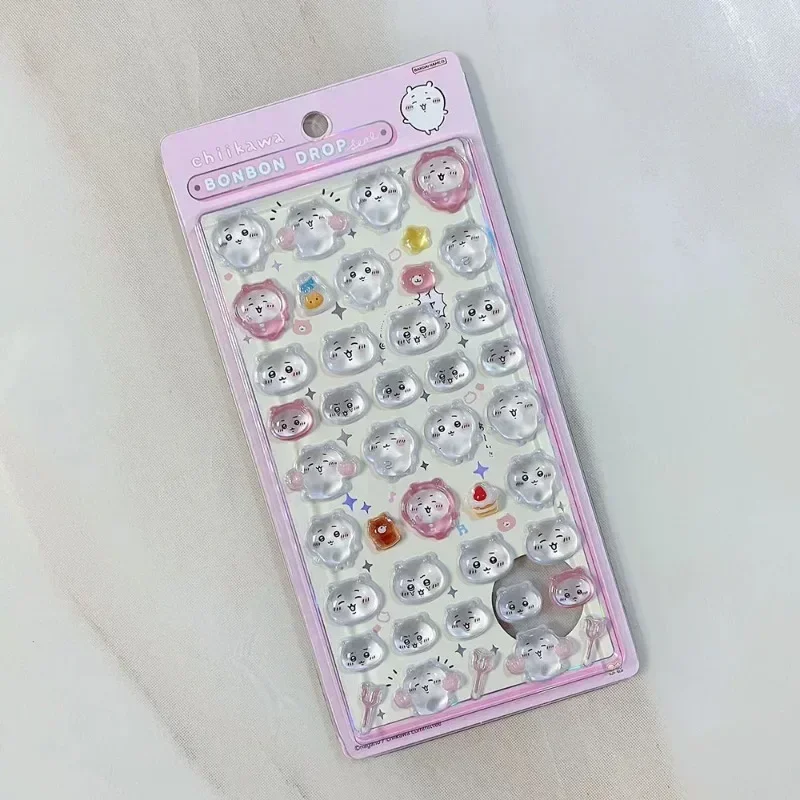 Jiyikawa 3D Cute Relief PVC Crystal Waterproof Stickers DIY Scrapbook Laptop Cute Bonbon Drop Seal Children Gift ボンボン ドロップシール
