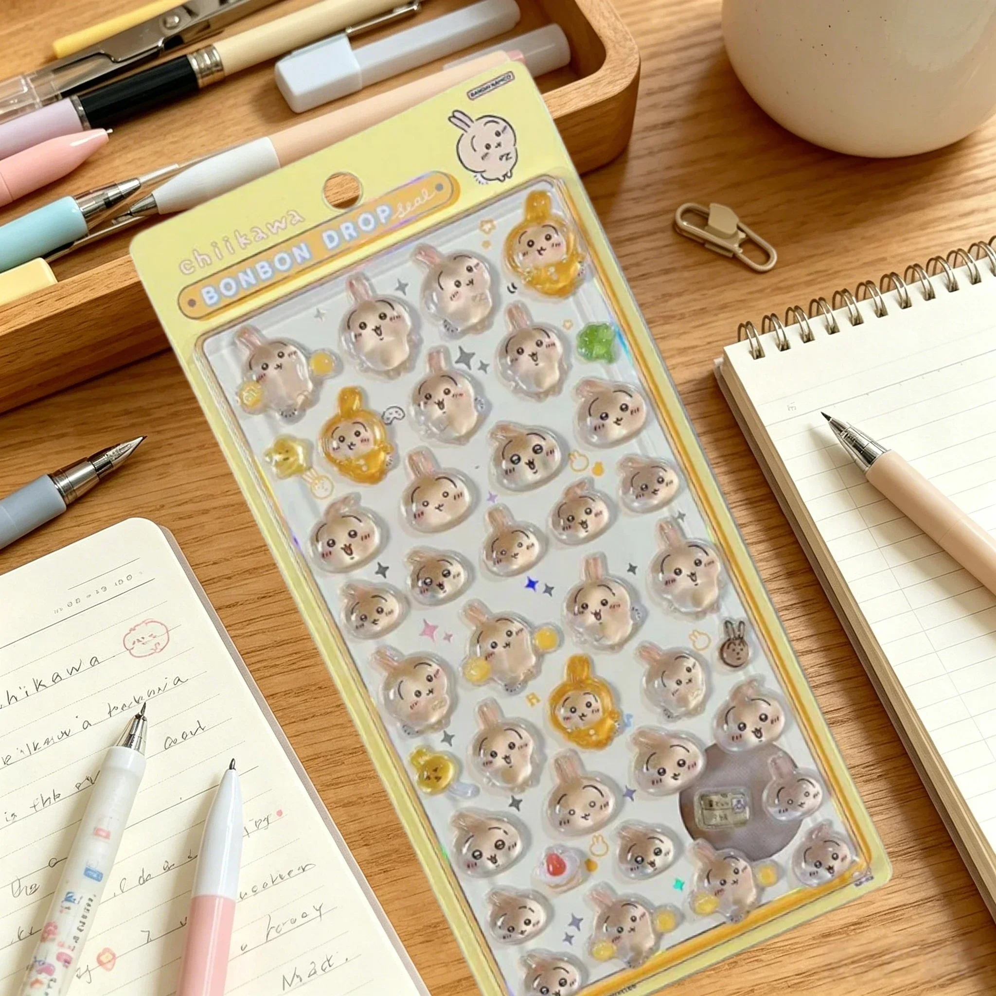 Jiyikawa 3D Cute Relief PVC Crystal Waterproof Stickers DIY Scrapbook Laptop Cute Bonbon Drop Seal Children Gift ボンボン ドロップシール