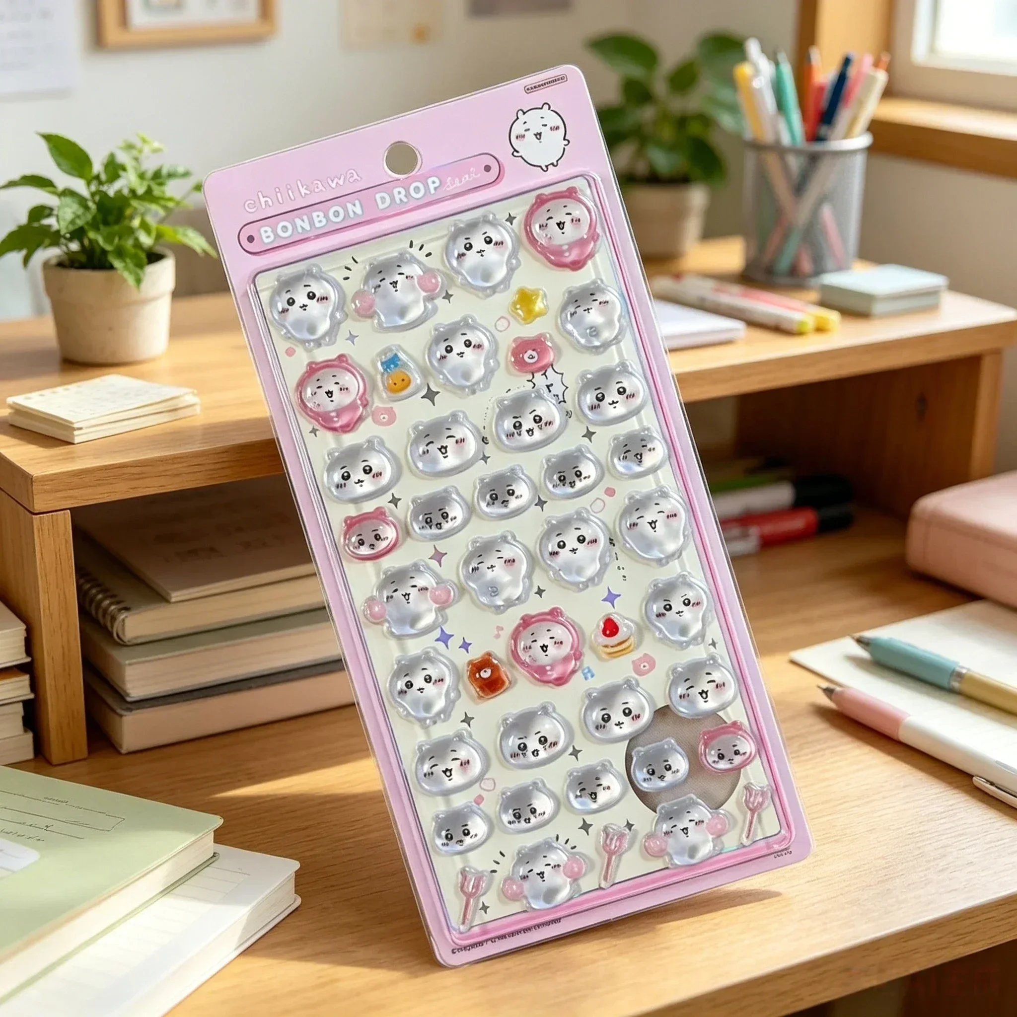 Jiyikawa 3D Cute Relief PVC Crystal Waterproof Stickers DIY Scrapbook Laptop Cute Bonbon Drop Seal Children Gift ボンボン ドロップシール