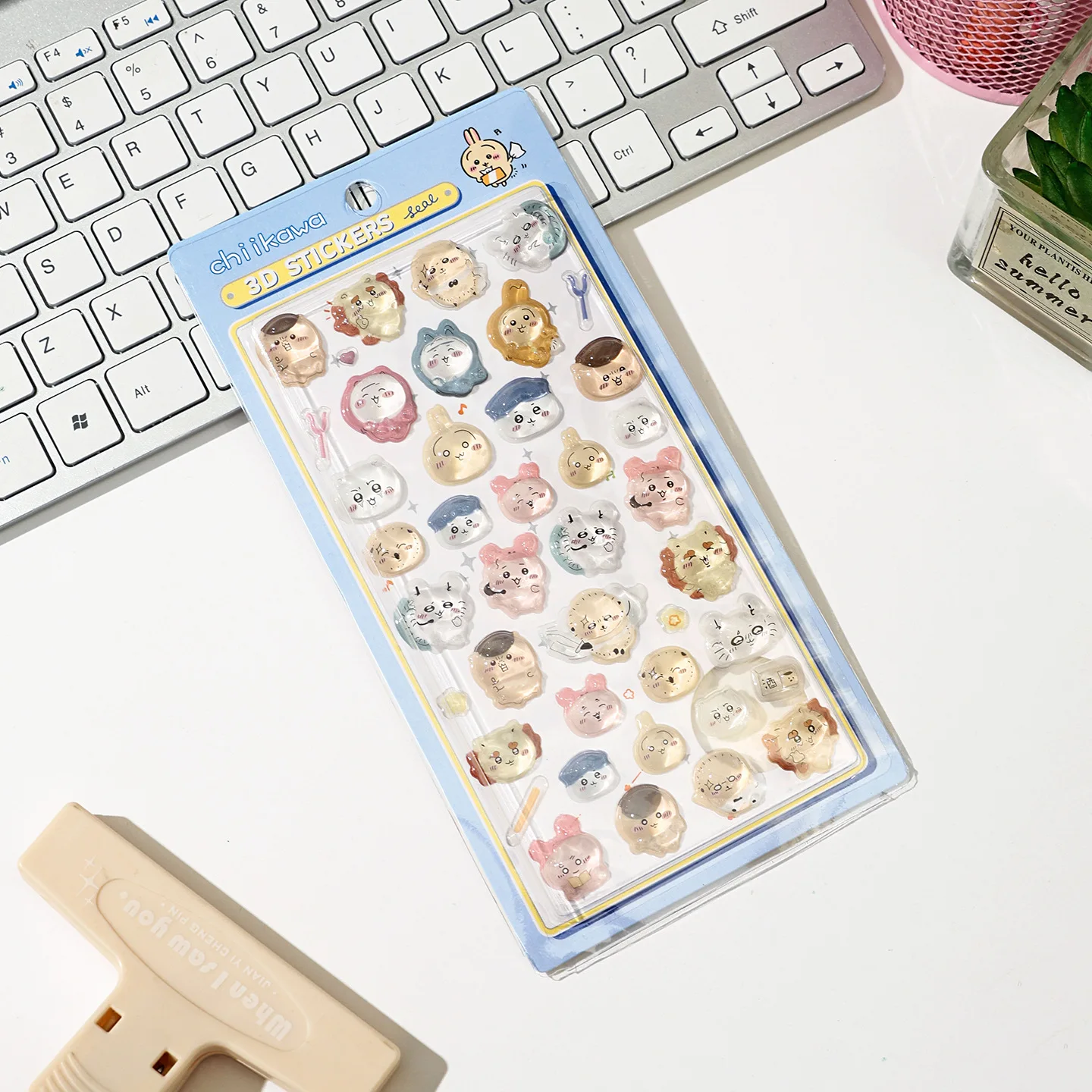 Jiyikawa 3D Cute Relief PVC Crystal Waterproof Stickers DIY Scrapbook Laptop Cute Bonbon Drop Seal Children Gift ボンボン ドロップシール