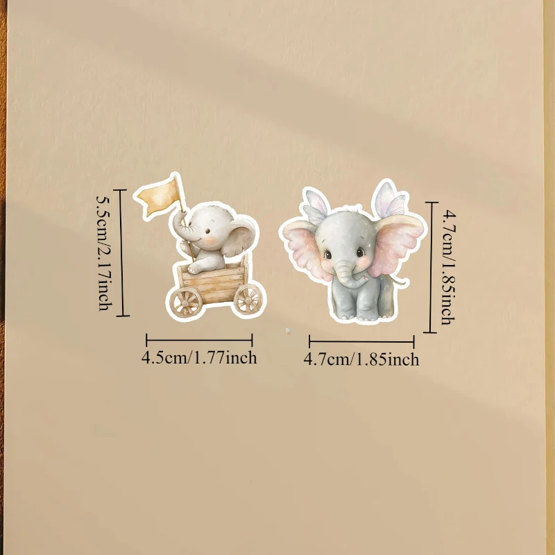 1 Set Watercolor Cute Kawaii Kindergarten Elephant Stickers DIY Diary Decoration Album Style Stationery Journal Supplies