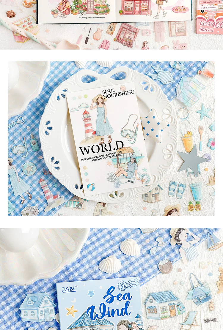 20pcs/lot Kawaii Stationery Stickers The beauty of the world Office DIY Junk Journal Paper Planner Decorative stickers