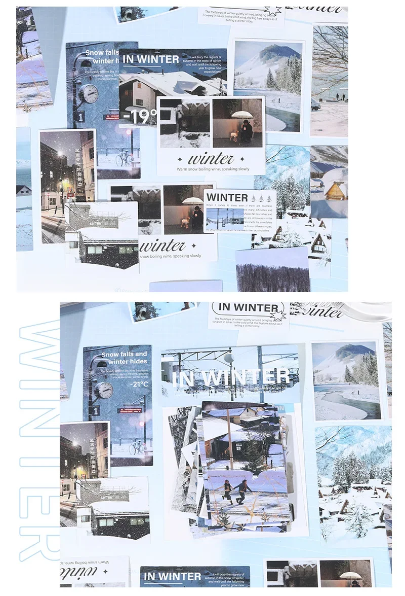 JIANWU Vintage Season Scene Landscape Material Collage Scrapbooking Sticker Creative DIY Journal Stationery