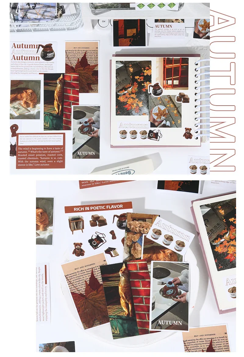 JIANWU Vintage Season Scene Landscape Material Collage Scrapbooking Sticker Creative DIY Journal Stationery