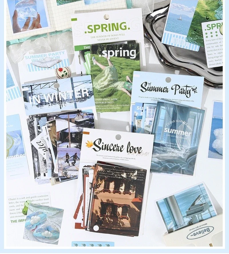JIANWU Vintage Season Scene Landscape Material Collage Scrapbooking Sticker Creative DIY Journal Stationery