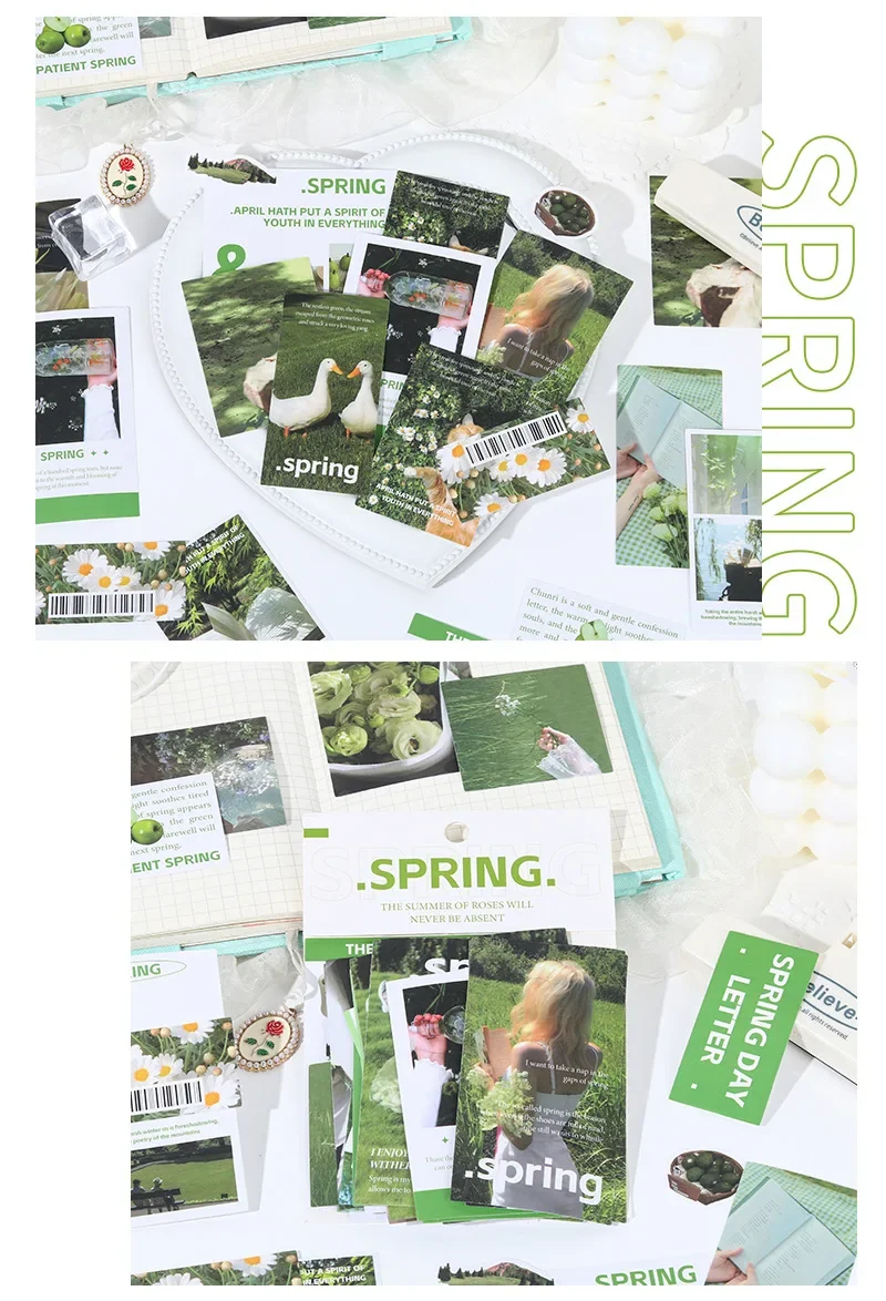 JIANWU Vintage Season Scene Landscape Material Collage Scrapbooking Sticker Creative DIY Journal Stationery