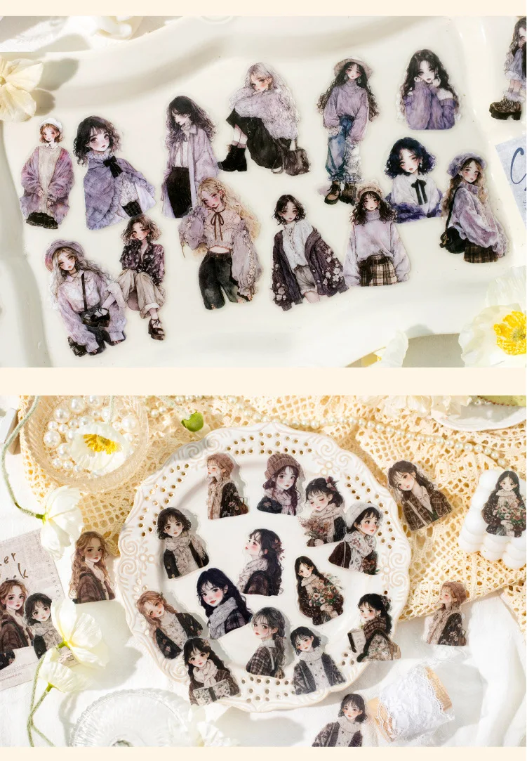 15pcs/lot Kawaii Stationery Stickers Seasons with you DIY Junk Journal Paper Planner Decorative stickers