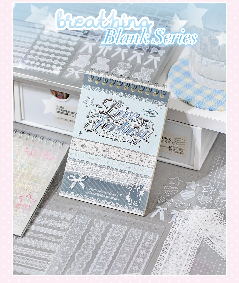 20pcs Vintage Lace Die Cut Sticker Set, Japanese Style Aesthetic Scrapbooking Stickers, Creative Journal Decoration Supplies