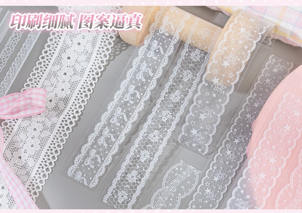 20pcs Vintage Lace Die Cut Sticker Set, Japanese Style Aesthetic Scrapbooking Stickers, Creative Journal Decoration Supplies
