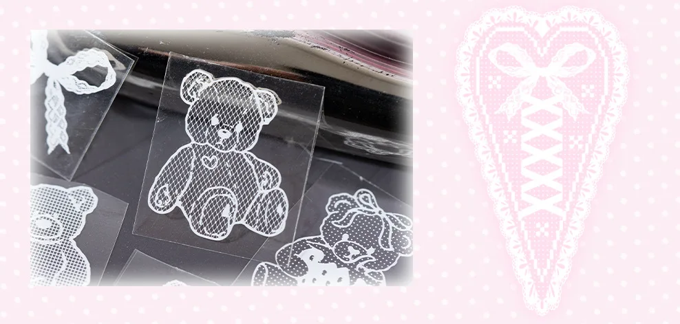20pcs Vintage Lace Die Cut Sticker Set, Japanese Style Aesthetic Scrapbooking Stickers, Creative Journal Decoration Supplies