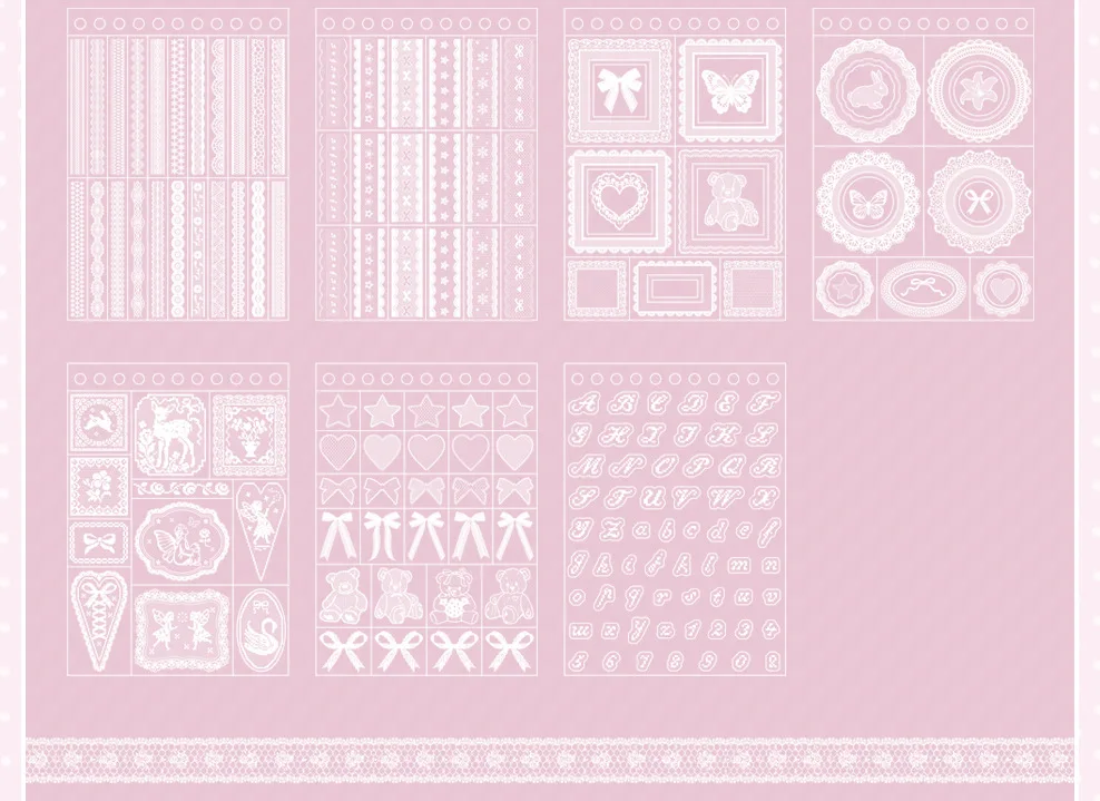 20pcs Vintage Lace Die Cut Sticker Set, Japanese Style Aesthetic Scrapbooking Stickers, Creative Journal Decoration Supplies