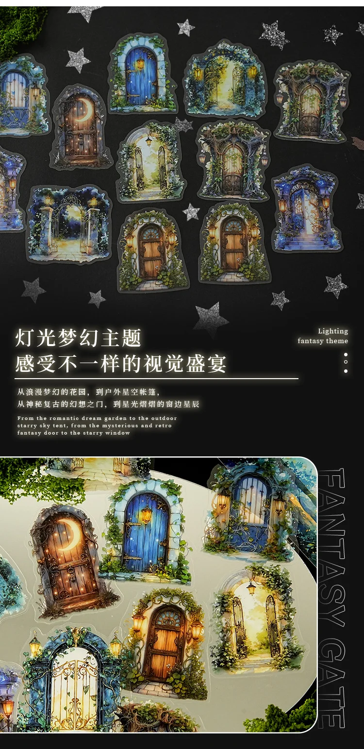 20pcs/lot Kawaii Scrapbook Stickers Light and Shadow Story DIY Journaling Scrapbooking Supplies Decorative Stationery Sticker