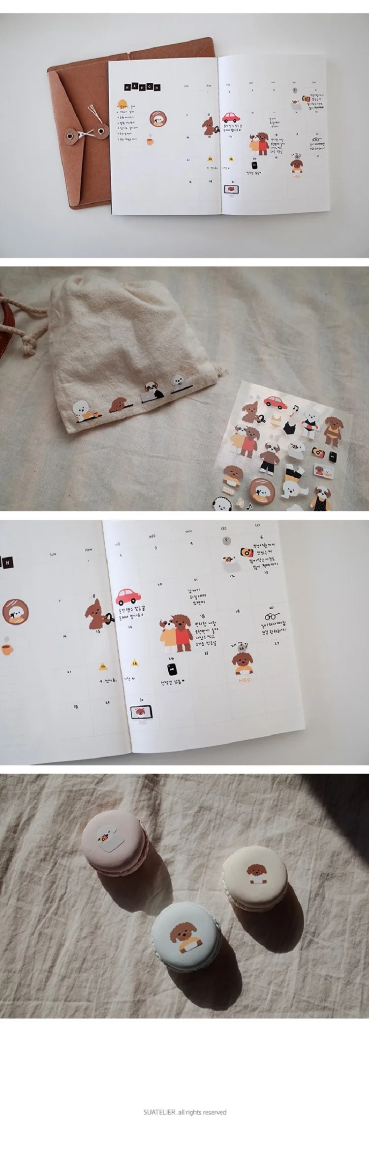 Korean Import Suatelier Teddy Puppy Decorative Stationery Stickers Scrapbooking DIY Diary School Supplies 1096