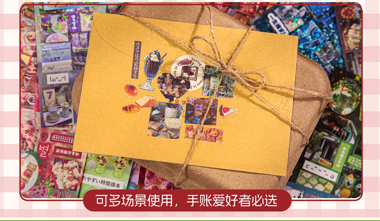 TIANZI Dessert Theme Die-Cut Stickers Book 20/30 Sheets DIY Decorative Scrapbook Phone Case Collage Aesthetic Stationery