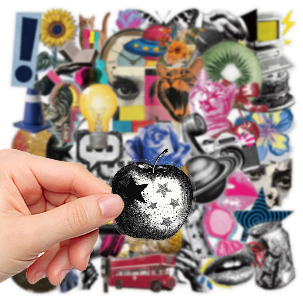 10/30/50pcs Retro Millennium Pop Art Stickers Ins Style Aesthetic Sticker DIY Suitcase Phone Notebook Cartoon Transparent Decals