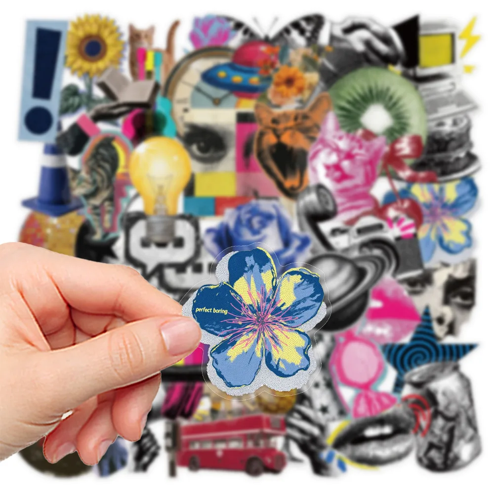 10/30/50pcs Retro Millennium Pop Art Stickers Ins Style Aesthetic Sticker DIY Suitcase Phone Notebook Cartoon Transparent Decals