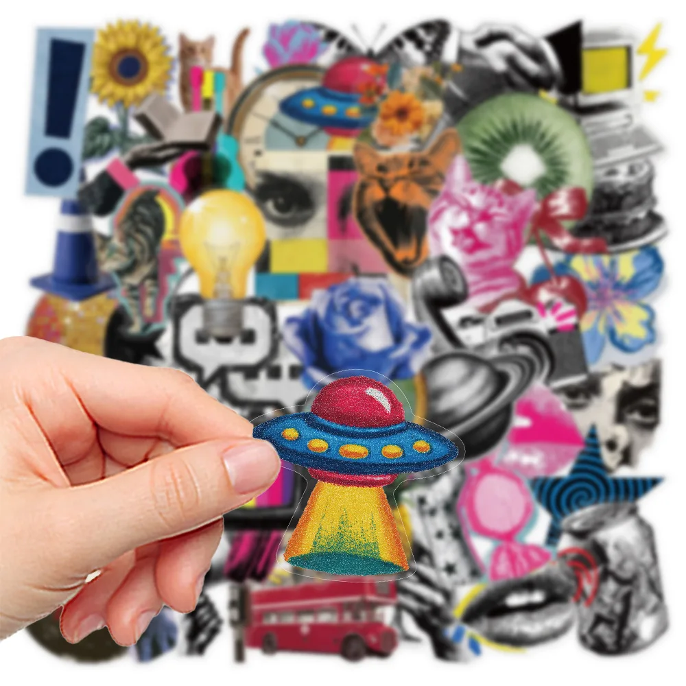 10/30/50pcs Retro Millennium Pop Art Stickers Ins Style Aesthetic Sticker DIY Suitcase Phone Notebook Cartoon Transparent Decals