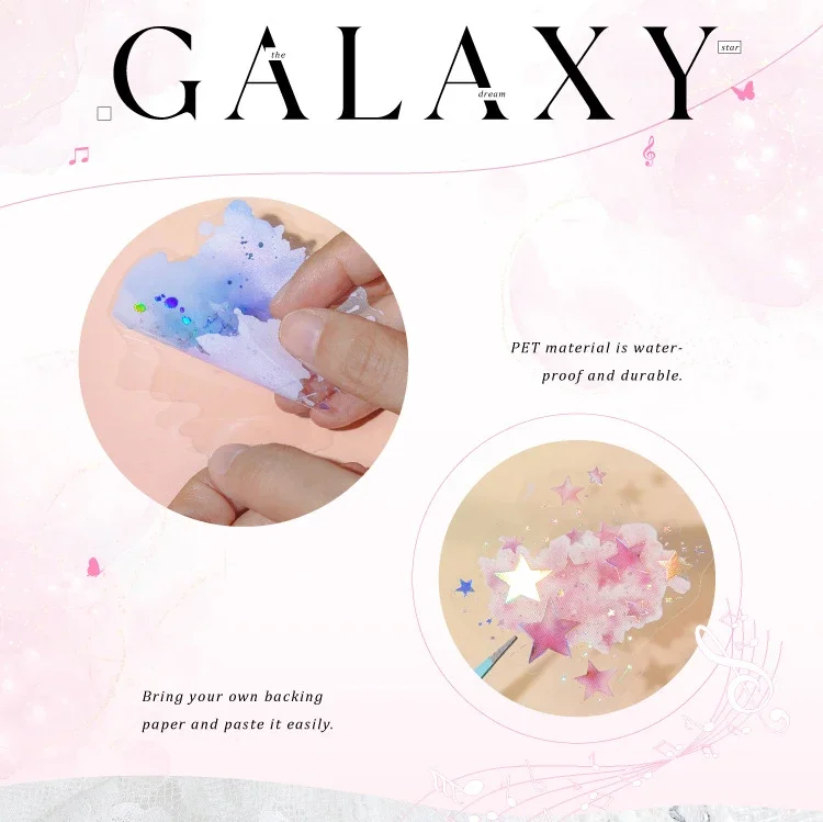 JIANWU Brilliant Series Literary Flower Watercolor Smudge Material Collage PET Sticker Creative DIY Journal Stationery