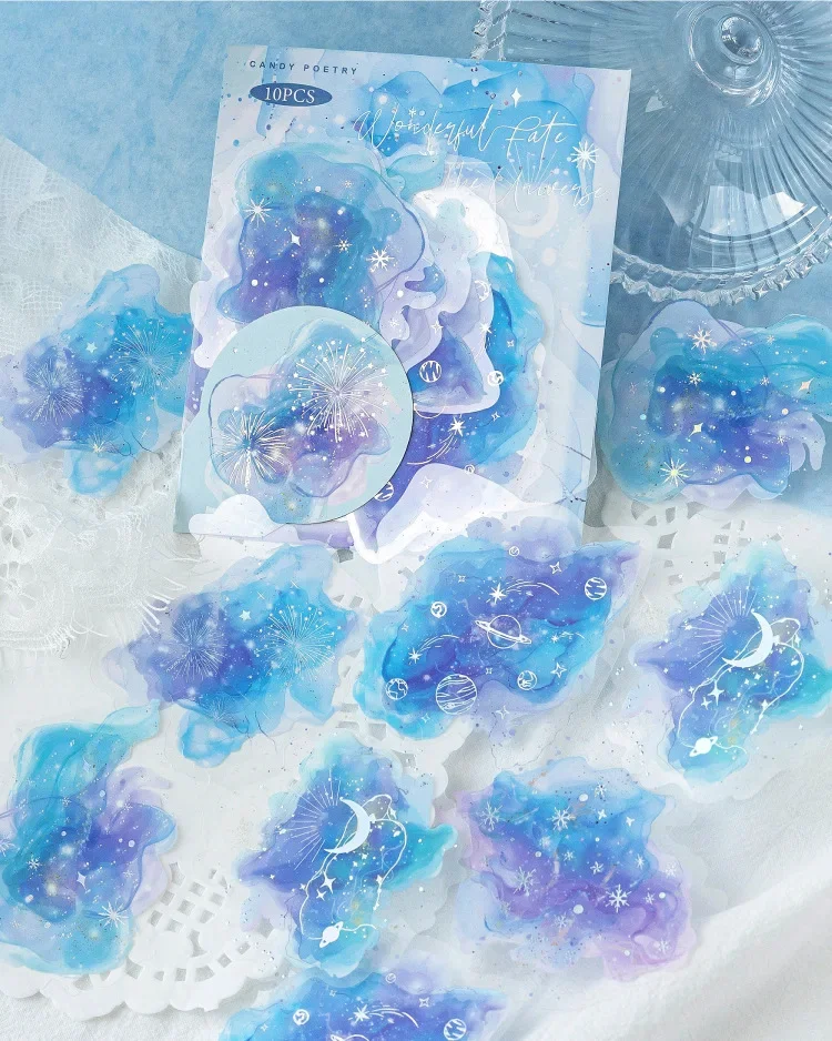 JIANWU Brilliant Series Literary Flower Watercolor Smudge Material Collage PET Sticker Creative DIY Journal Stationery
