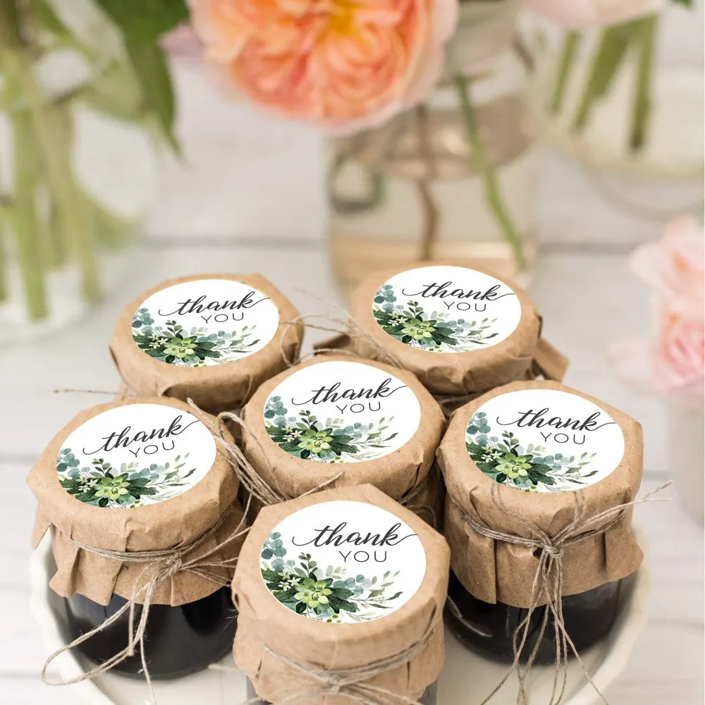 100-500PCS 1inch Round Flower Thank You Stickers Seal Labels for Gift Packaging Decoration Stationery Sticker Custom Labels