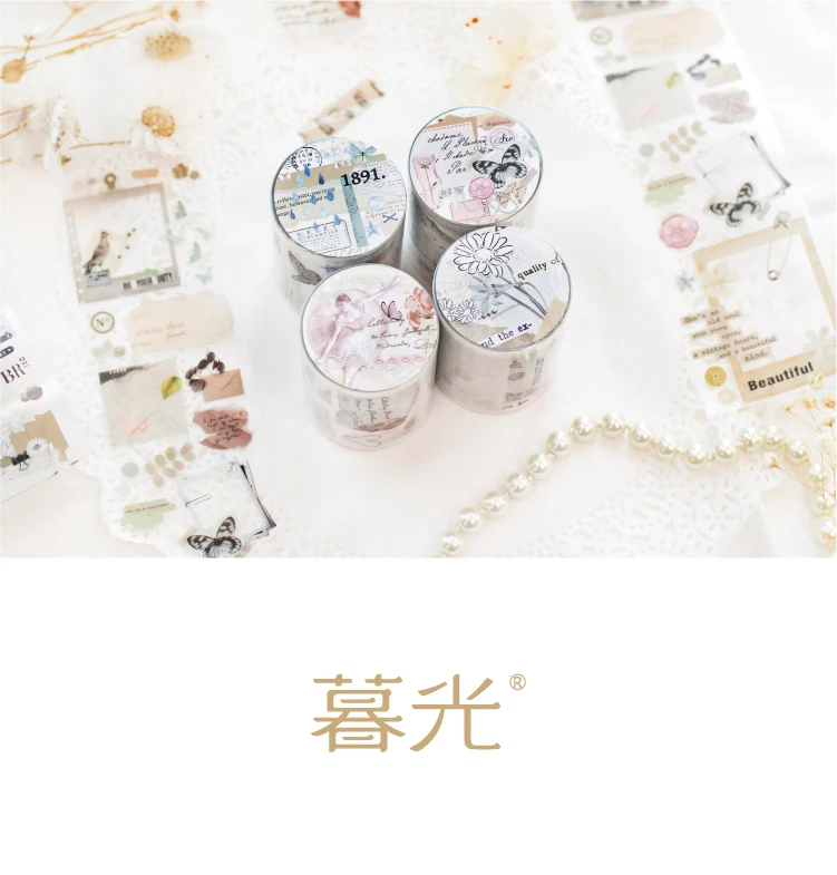 Journal GO 5x200cm Fragrance of Flowers PET Tape Foggy Masking Tape Sticker for Scrapbooking Journal Card Making Stationery