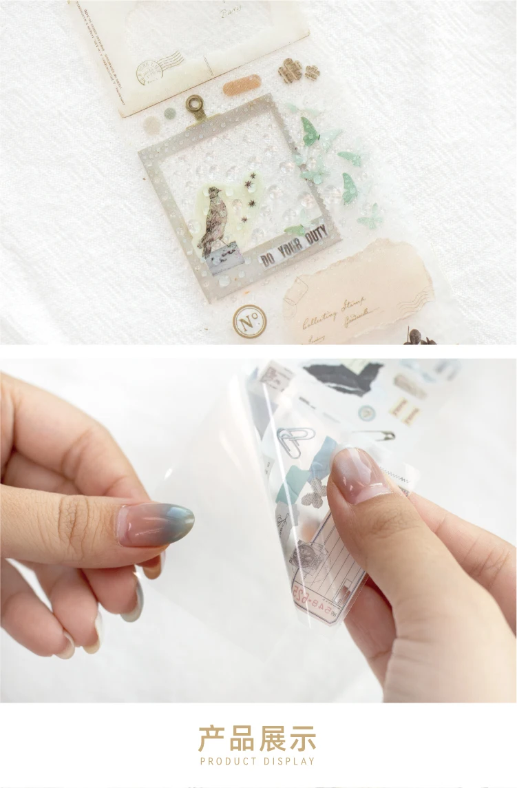 Journal GO 5x200cm Fragrance of Flowers PET Tape Foggy Masking Tape Sticker for Scrapbooking Journal Card Making Stationery