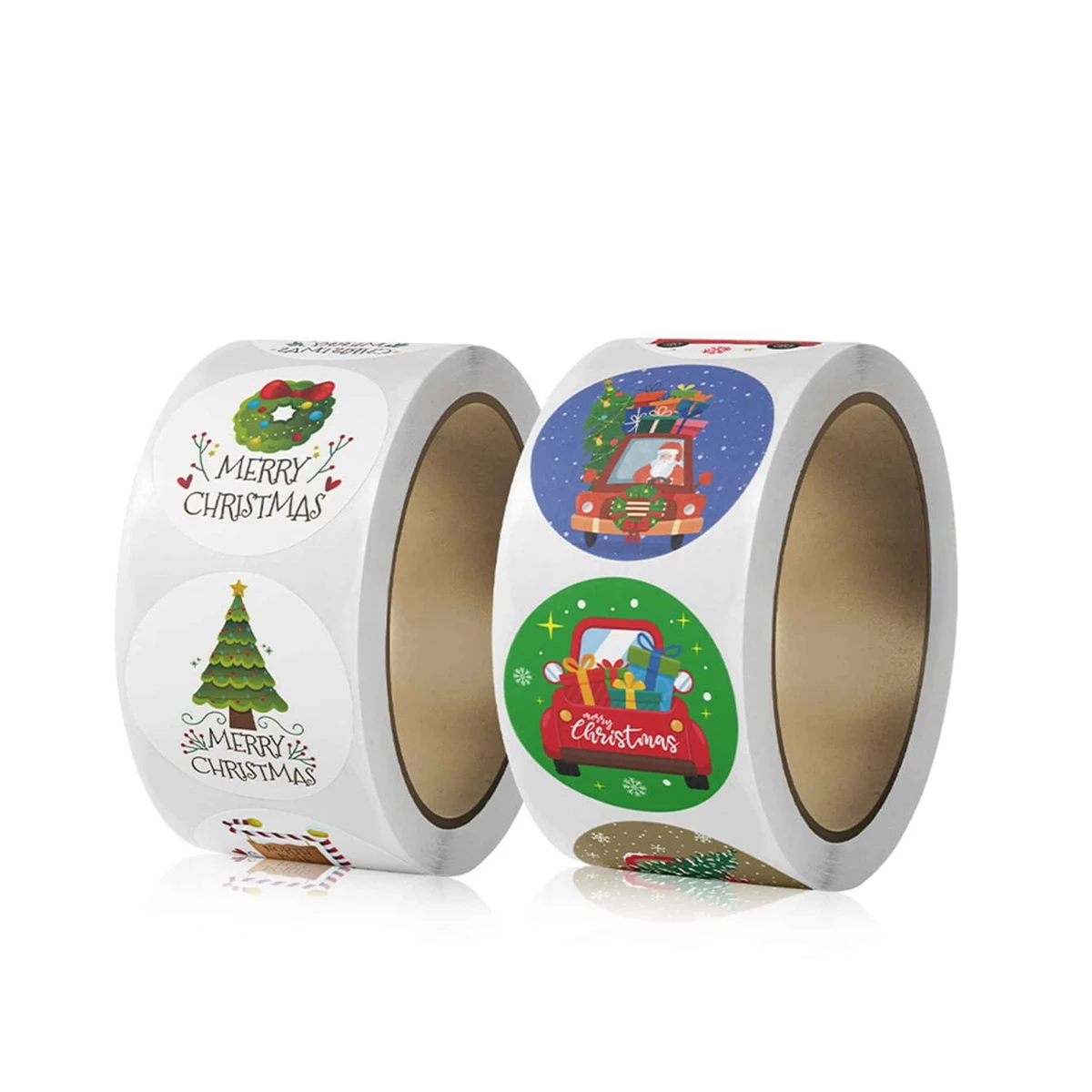500pcs Merry Christmas Stickers 1 inch Round Christmas Tags Stickers for Kids Gift Baking Package Envelope Stationery Decor