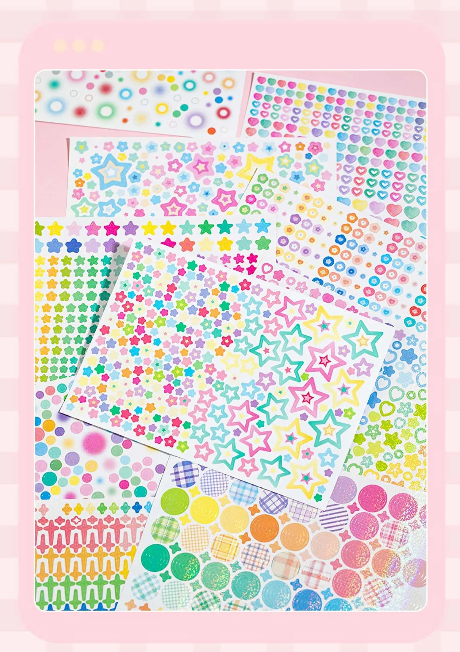 Utalo Huge 6000+ Sticker Set! Glitter, Fashion & Cute, Holo Accents for K-Pop, Journaling, Laptop. 20 Sheets 12x17cm