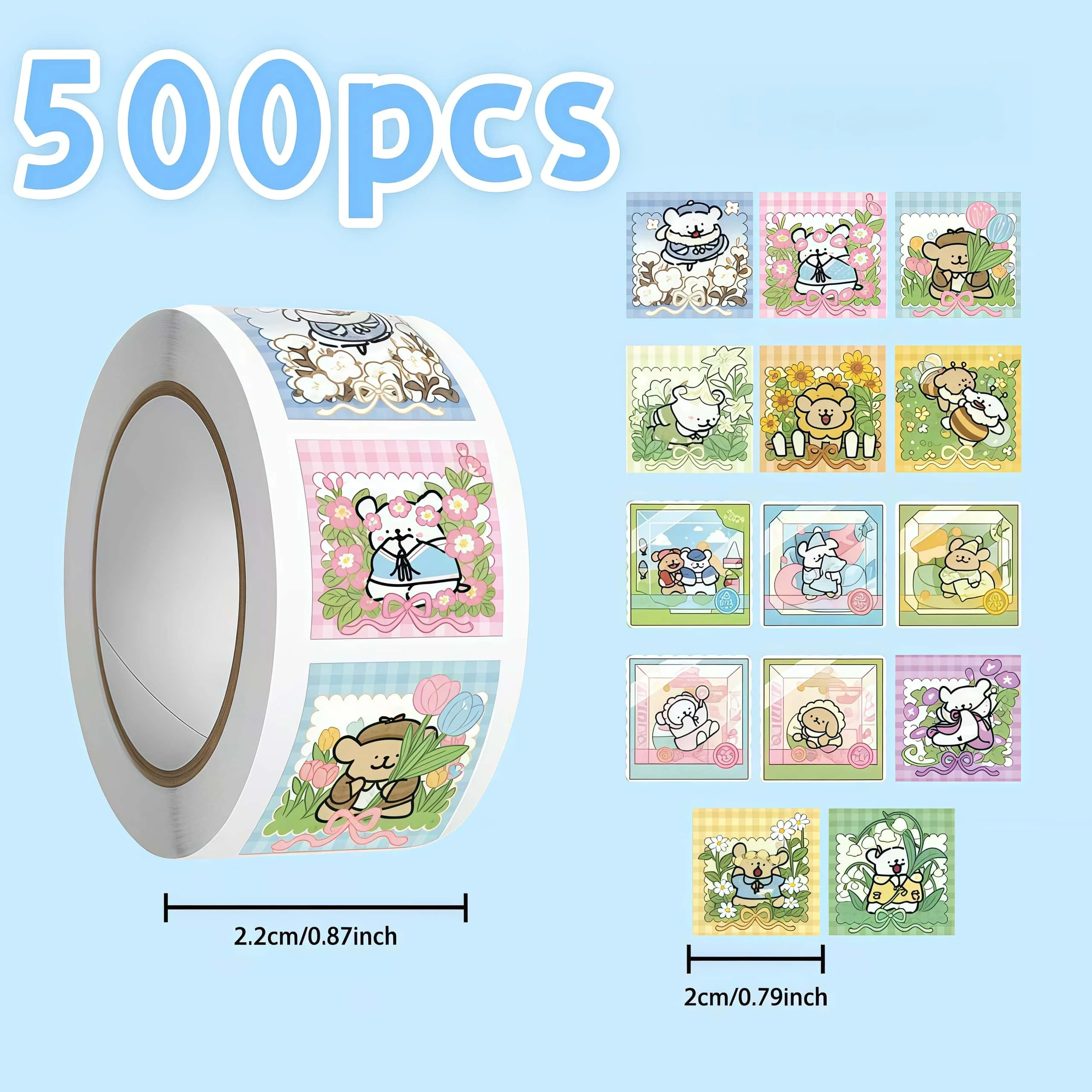 500Pcs Cute Maltese Dog Stamp-Style Sticker Roll, Sweet Pattern Seal Decals for Decor, DIY & Gifts