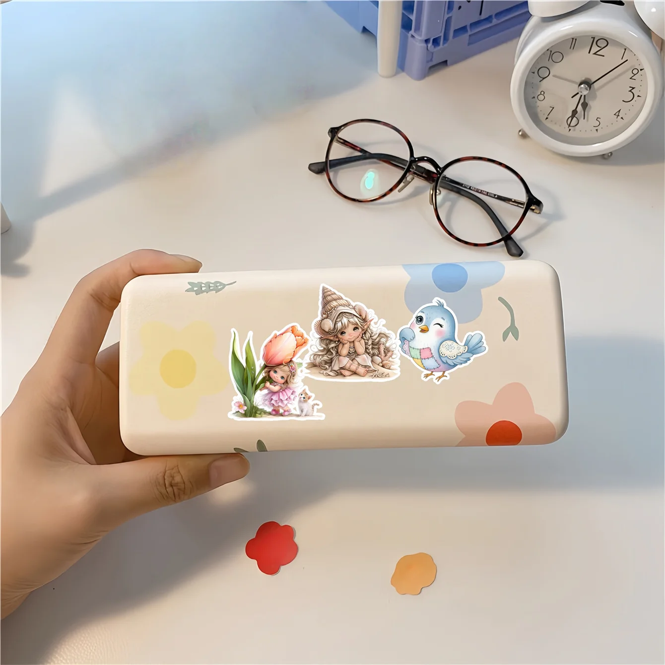 1 Set Sweet Cute Little Girl Flower Kitten Stickers Hand Account Cute Diy Album Stationery Planner Journaling Scrapbooking