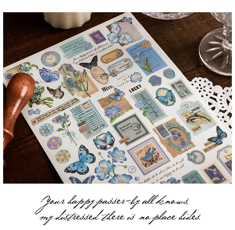 Card Lover [Butterfly Garden Series] Vintage Journal Stickers Washi Paper Sticker Paper Scrapbooking Material Scrapbook Kit