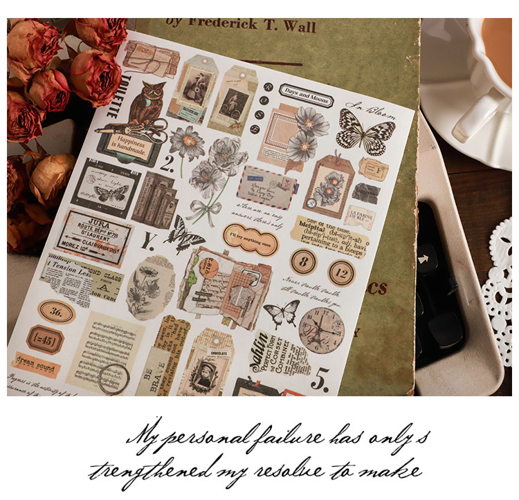 Card Lover [Butterfly Garden Series] Vintage Journal Stickers Washi Paper Sticker Paper Scrapbooking Material Scrapbook Kit